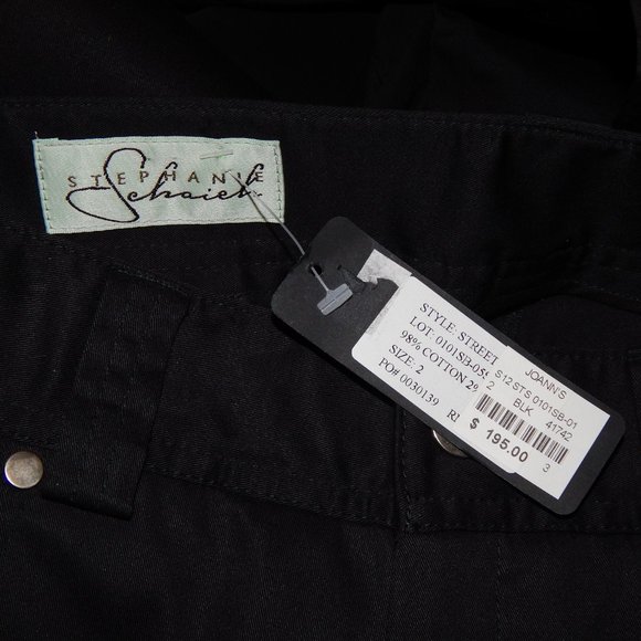 NWT $195 STEPHANIE SCHAICH Black Pants XS 2 - Picture 2 of 3